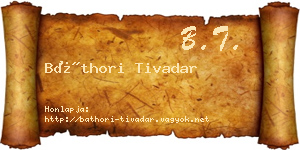 Báthori Tivadar névjegykártya
