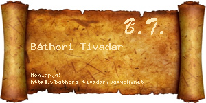 Báthori Tivadar névjegykártya